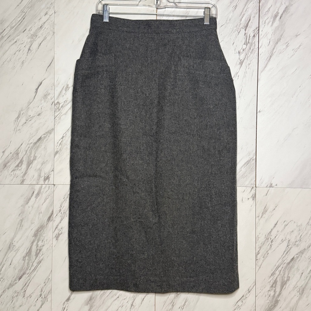 3/$50 Vintage Jeorge J Wool Gray Midi Skirt SZ 12